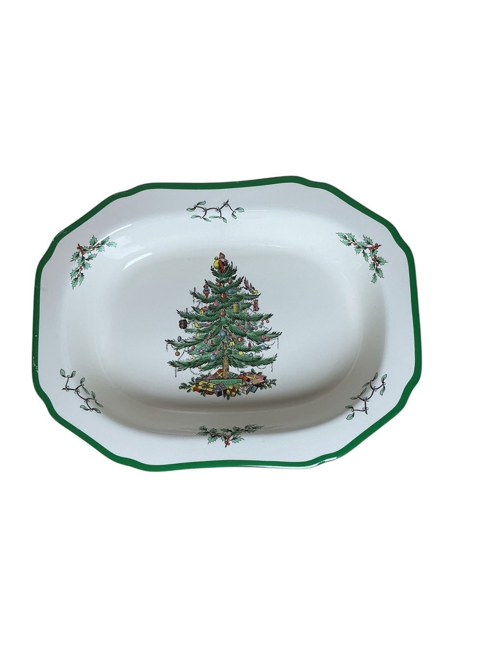 Spode England Christmas Tree Serve Dish 11 x 8.5 S3324 R